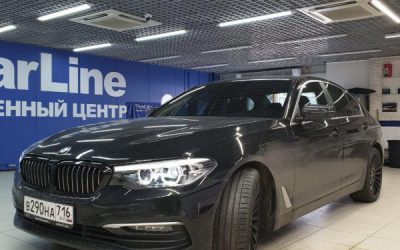 BMW 5 серии — тонировка по кругу 50%,  оклейка ноздрей пленкой чёрный глянец