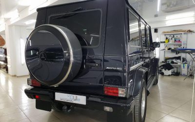 Mercedes-Benz G 55 AMG — детейлинг химчистка, обработка кварцевым составом кожаной поверхности