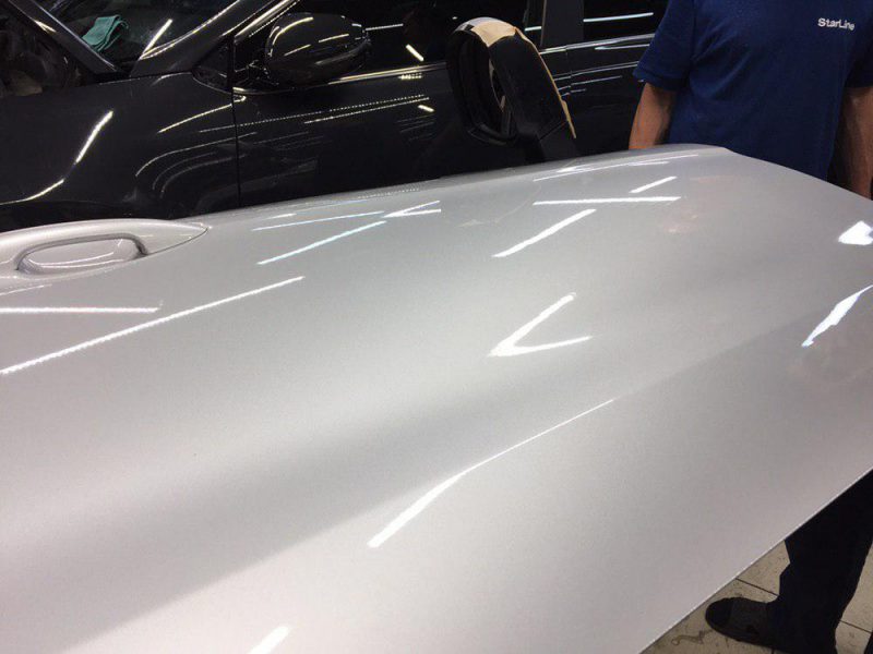 Kia Rio — ремонт вмятины на двери без покраски