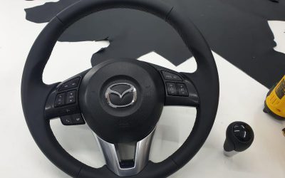 Перешив руля Mazda 6 и ручки КПП в натуральную кожу Nappa