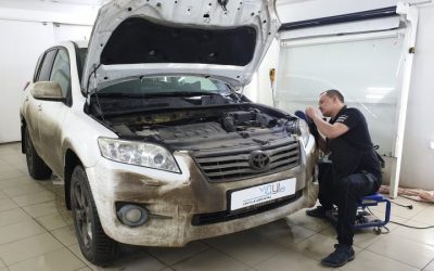 Toyota Rav4  — полировка фар автомобиля и бронирование супер прочной полиуретановой пленкой