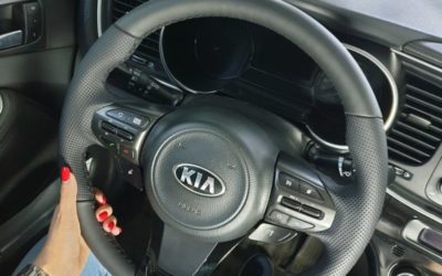 Kia Optima  — перетяжка натуральной кожей Nappa руля и рычага АКПП