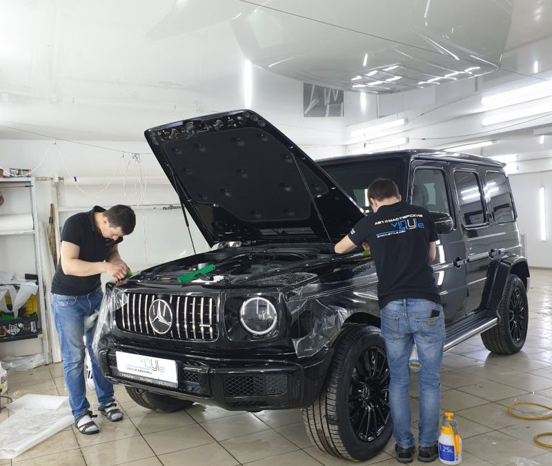 Mercedes G350 — бронирование полиуретановой пленкой кузова автомобиля