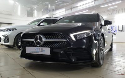 Комплексное бронирование кузова автомобиля и тонировка стекол пленкой Llumar — Mercedes A200