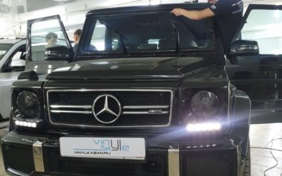 Mercedes AMG G63 — бронирование лобового стекла, фар автомобиля полиуретановой пленкой