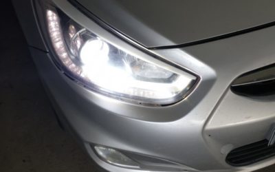 Установка современных BI LED модулей Hyundai Solaris