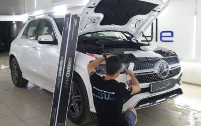 Mercedes GLE 300D — бронирование под ручками, порогов, зона выгрузки и фар