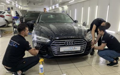 Audi A5 — легкая полировка, комплексное бронирование, керамика на кузов, химчистка руля, пола, водительского сидения