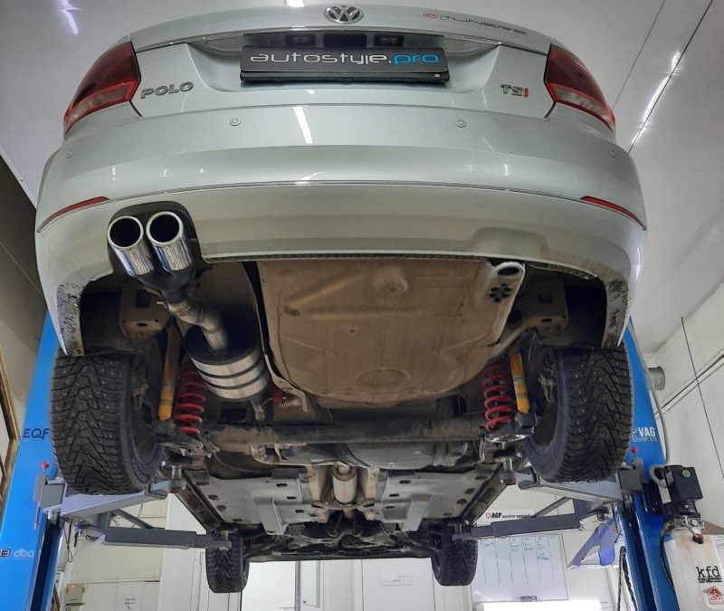 Volkswagen Polo — изготовили выхлопную трассу от Downpipe до насадок на комплектующих MG-RACE