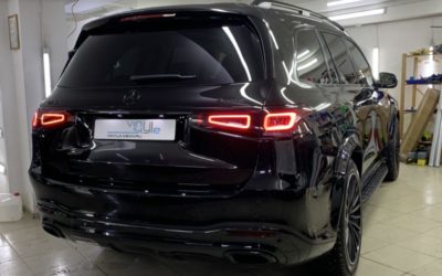 Mercedes GLS 400D — полный антихром с покраской элементов, бронирование лобового и фар