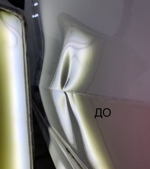 Volkswagen Jetta — ремонт вмятин на задней левой двери, полировка кузова