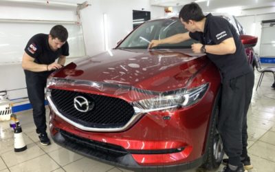 Mazda CX-5 — установили охранный комплекс 6-го поколения StarLine S96 с модулем GSM, функцией Bluetooth Smart и умным автозапуском, бронирование кузова