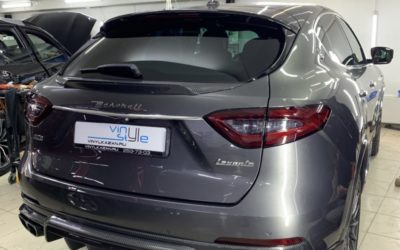 Maserati Levante — бронирование кузова автомобиля, бронирование оптики с эффектом притемнения, шумоизоляция арок