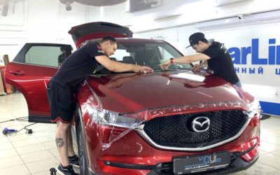 Mazda CX-5 — забронировали капот и фары прозрачной полиуретановой плёнкой, тонировка Llumar