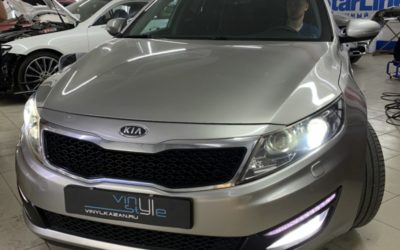 Kia Optima — установка bi-led модулей Aozoom A3 Max, замена ПТФ на светодиодные