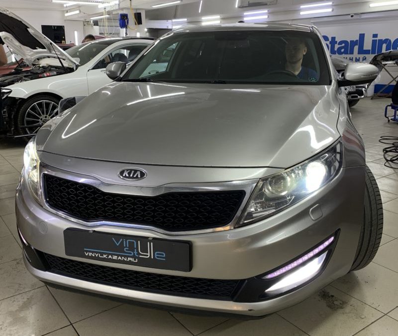 Kia Optima — установка bi-led модулей Aozoom A3 Max, замена ПТФ на светодиодные