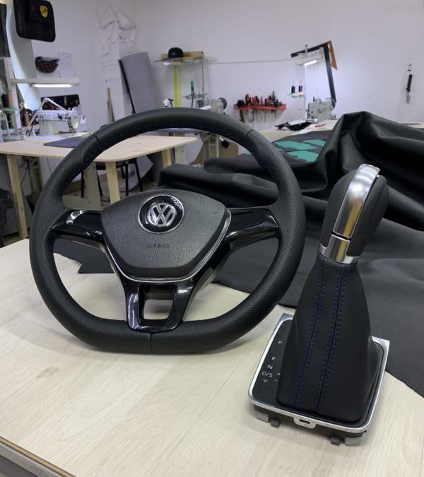 Перетяжка руля, ручки КПП Volkswagen Golf в экокожу — Наппа и псевдоперфорация