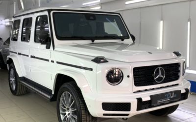 Mercedes G350 — бронирование лобового стекла и бронирование зон риска полиуретановой пленкой Llumar