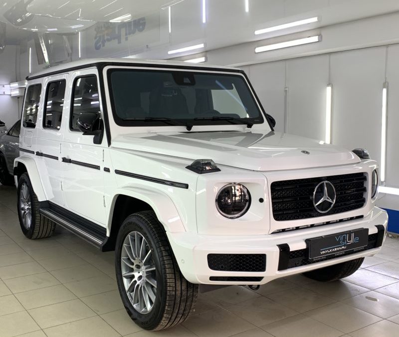 Mercedes G350 — бронирование лобового стекла и бронирование зон риска полиуретановой пленкой Llumar