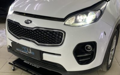 Kia Sportage — заменили штатный галоген на светодиодные Bi Led линзы