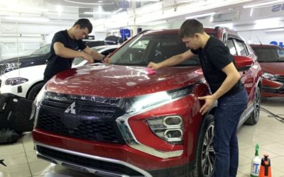 Новенький Mitsubishi Eclipse Cross  — оклейка зон риска полиуретановой плёнкой