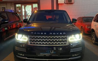 Range Rover Vogue 2018 года — установили bi-led модули Aozoom A3 max и забронировали фар