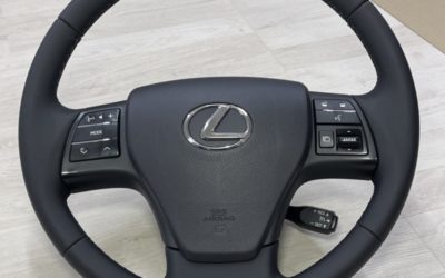 Lexus RX 350, 2011 года — перетяжка в натуральную кожу Nappa, установка обогрева руля