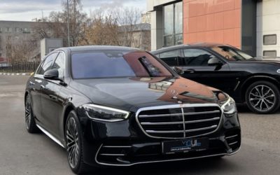 Mercedes S class W223 — нанесли 4 слоя керамического состава на кузов, бронирование мониторов в салоне, тонировка Llumar