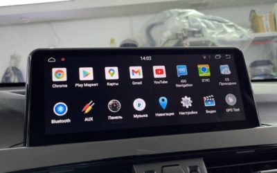BMW X1, 2016 года — установка головного устройства на базе Android и подключение камеры заднего вида
