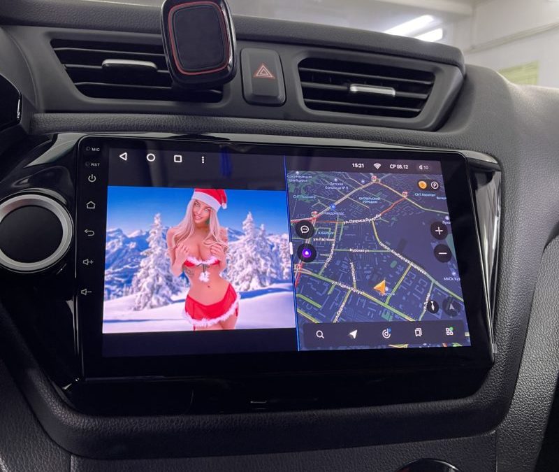 Kia Rio 2015 года — заменили головное устройство на 9 дюймовую навигационно-развлекательную мультимедиа на базе Android