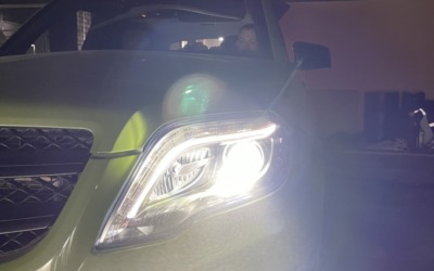 Mercedes GLK 2015 года — установили bi-led модули Aozoom A13, навигационно-развлекательную мультимедиа Teyes CC3