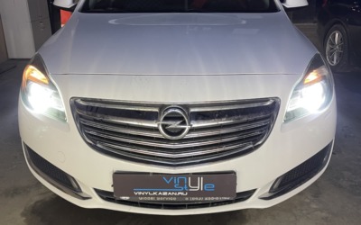 Заменили штатный галоген на мощные светодиодные bi-led модули Aozoom Dragon Night — Opel Insignia 2014 года выпуска
