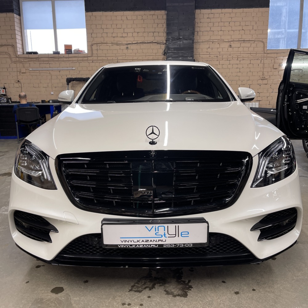 Покраска элементов кузова Mercedes S-class W222 в черный глянец - Vinyl  Style