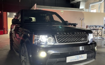 Range Rover 2012 года — установили bi-led модули Aozoom Dragon Night, замена стекол фар, ламп дальнего и подсветки поворота