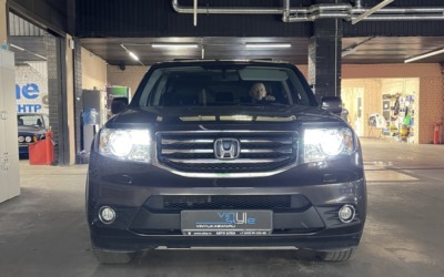 Honda Pilot — установили bi-led модули Aozoom A13, полировка и бронирование фар