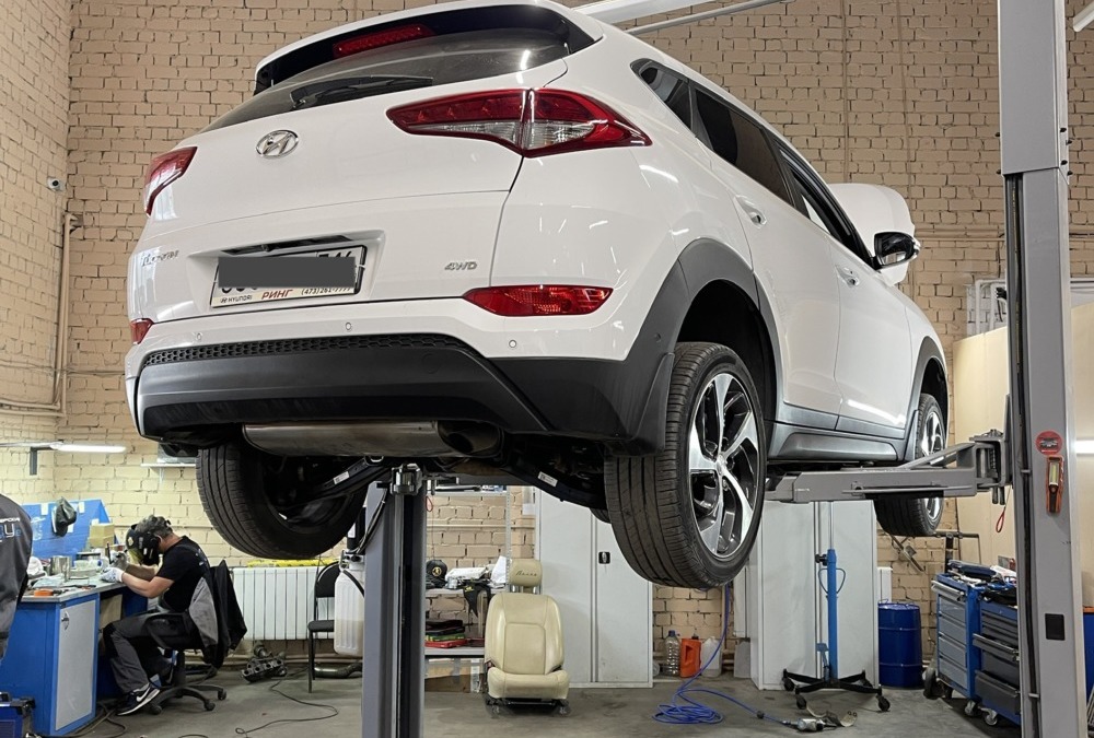 Удаление катализатора и установка пламягасителя MG-Race — Hyundai Tucson