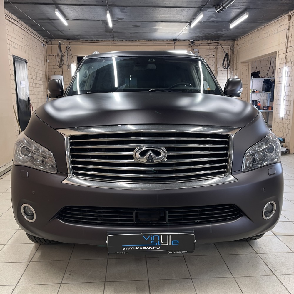 Оклейка заднего бампера Infiniti QX80 после покраски - Vinyl Style