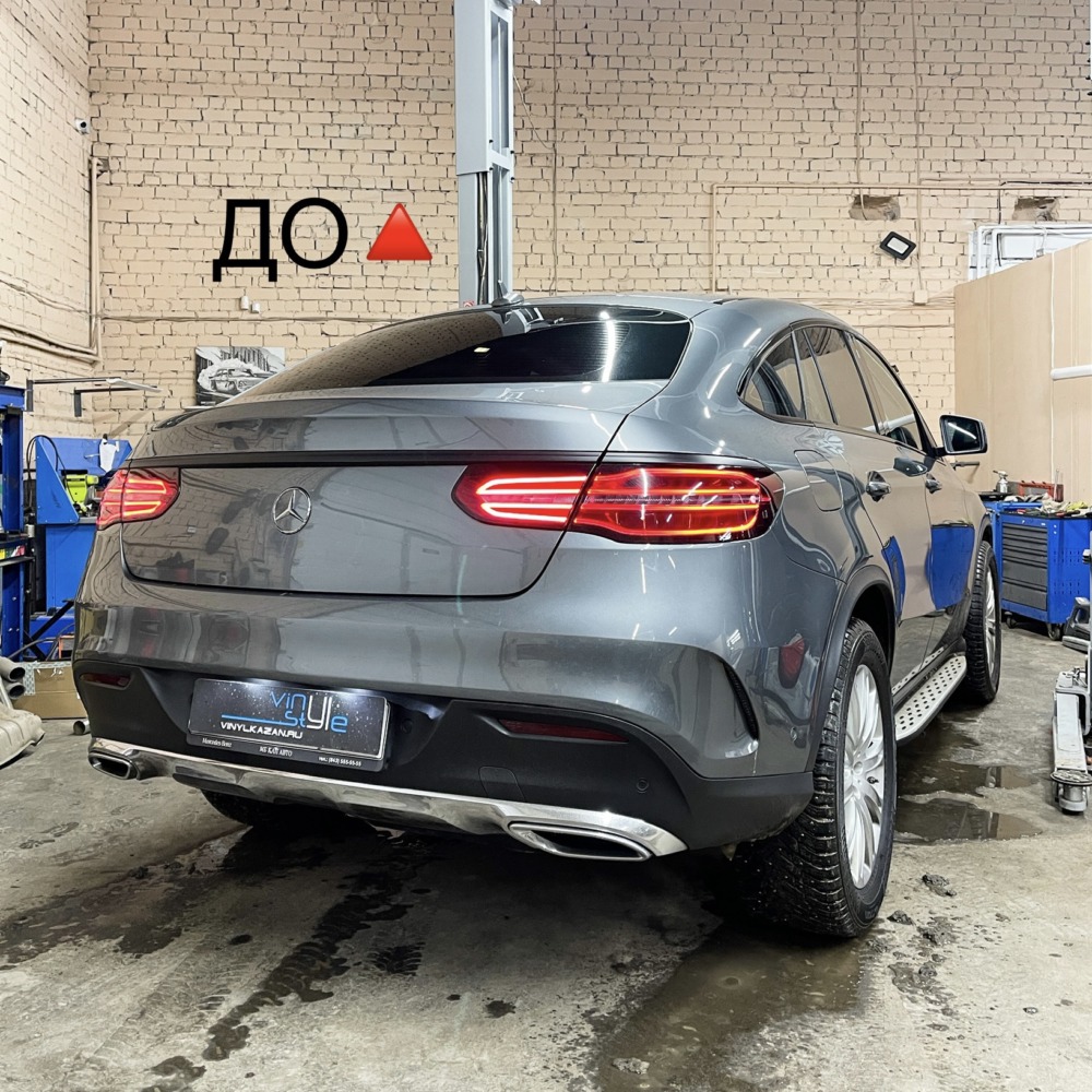 Mercedes GLE 350D - чип тюнинг Stage 1 - 305 л.с./710 Нм, замена диффузора,  раздвоение выхлопа, установка камеры, покраска порогов - Vinyl Style