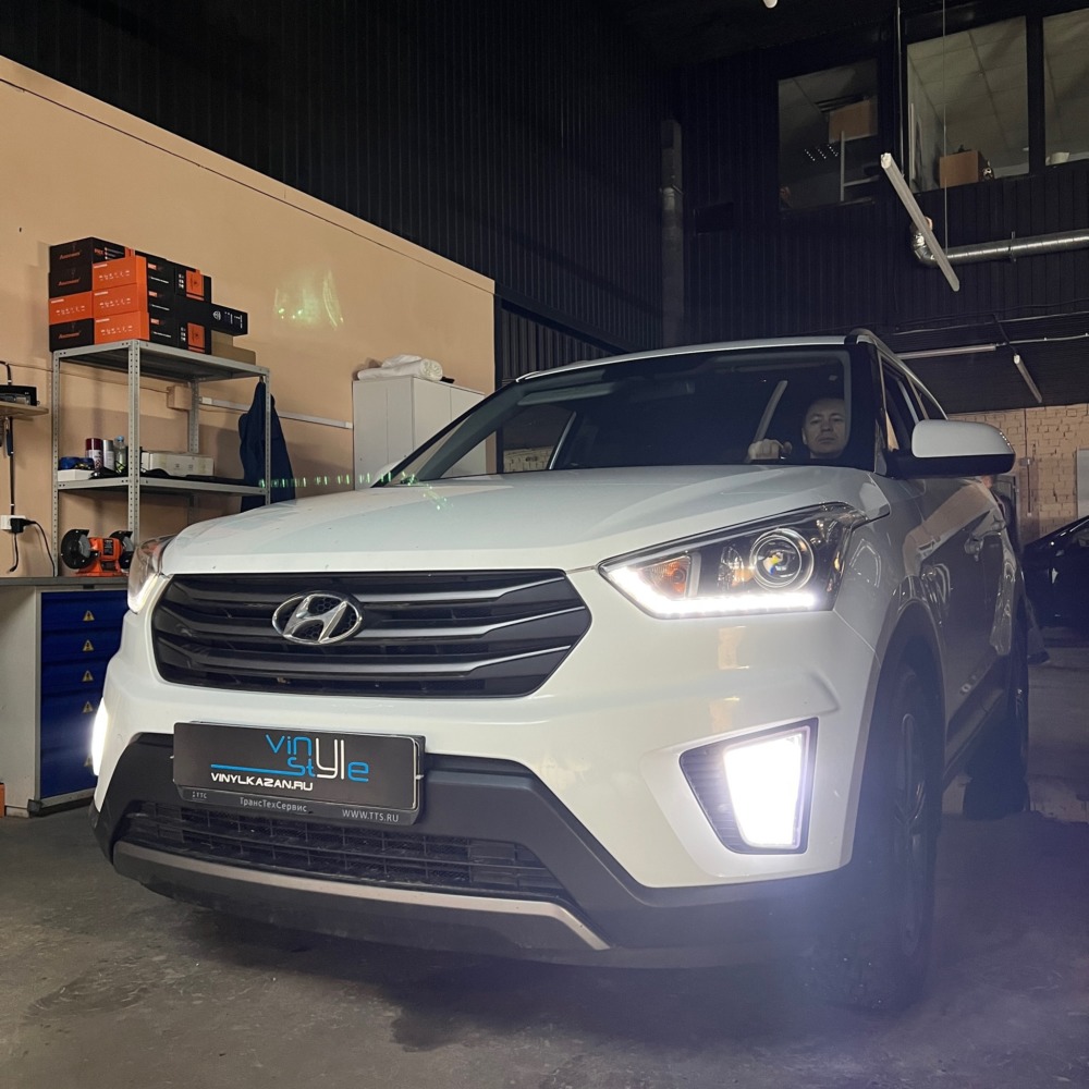 Установили bi-led модули Aozoom A10 на Hyundai Creta 2017 года выпуска -  Vinyl Style