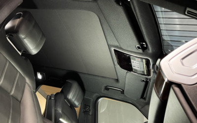 Range Rover Sport — перетяжка потолка в чёрную потолочную ткань, покраска потолочного пластика