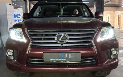 Вместо штатного ксенона на Lexus LX 570 установили топовые bi-led модули Aozoom Night Dragon