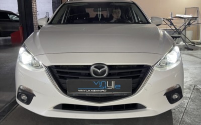 Вместо штатного галогена установили bi-led модули A3 Max на Mazda 3