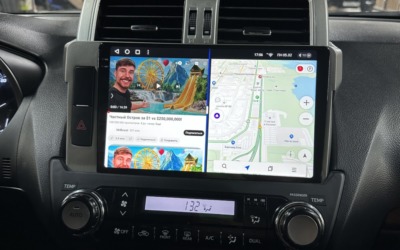 Toyota Land Cruiser Prado 2017 — установили развлекательно-навигационную систему на базе Андроид и видеорегистратор