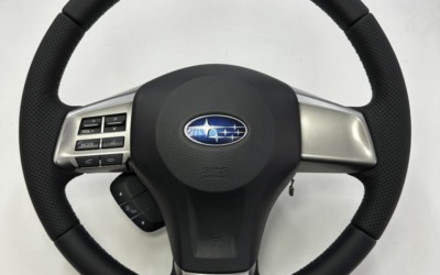 Перетяжка руля Subaru Forester с использованием натуральной кожи