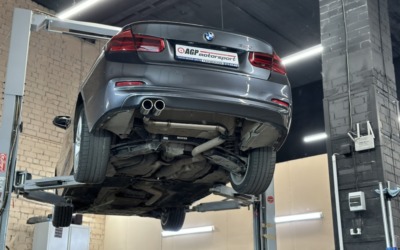 BMW 320i — доработка выхлопной системы и установка декоративной насадки