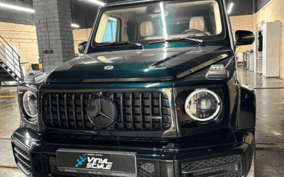 Mercedes-Benz G-класс — химчистка, реставрация кожи на водительском сидении и ручке дверей, шумоизоляция