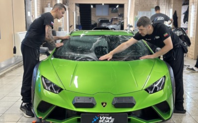 Lamborghini Huracan Sterrato — полировка и бронирование лобового стекла