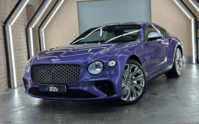 Bentley Continental GT — оклейка кузова цветной полиуретановой пленкой, антихром, обработка кожи, пошив ковров