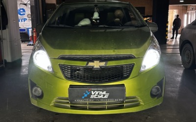 Установили bi-led модули Aozoom A19 и подогрев на водительского сидения — Chevrolet Spark