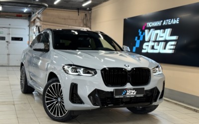 BMW X4 — бронирование кузова, замена решетки, оклейка крыши и спойлера, покраска плавника